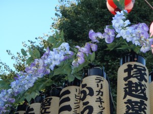 塚越御嶽神社の神輿9（神輿の上の花）