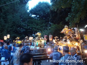 宮入りした４基の神輿